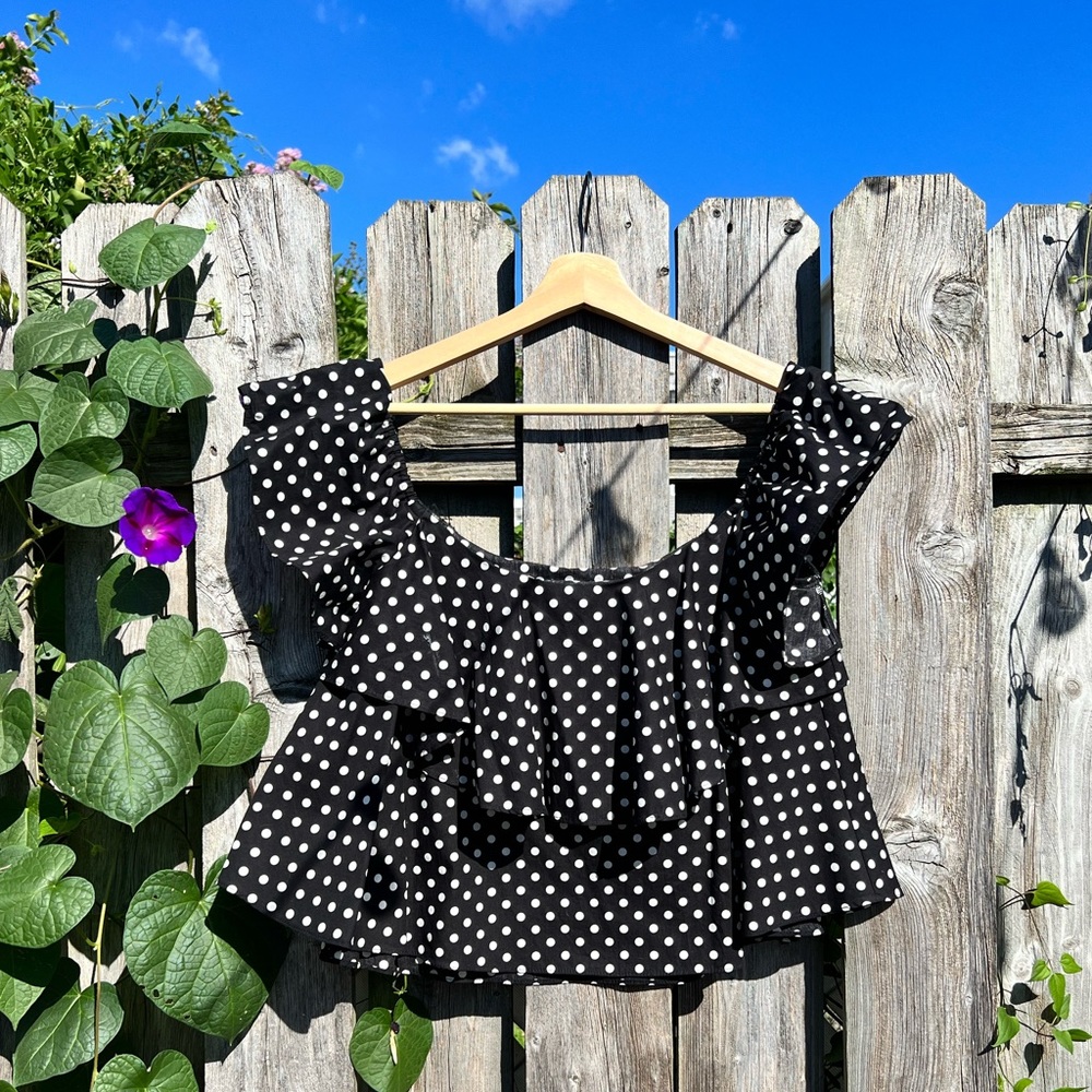 Zara Off the shoulder ruffle top